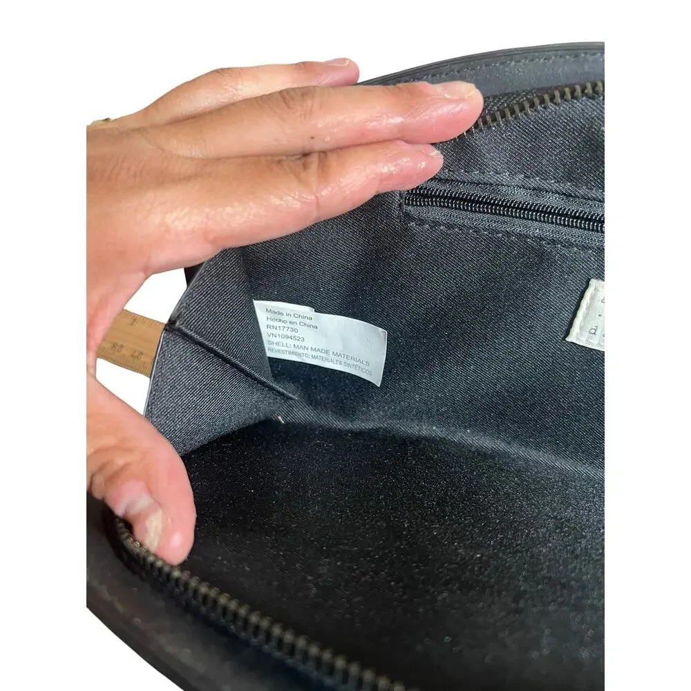 A New Day Zip Closure Black Glitter Evening Crescent Clutch Glam Bag